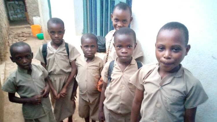 Children dressed for school Children dressed for school